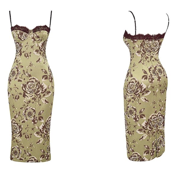 HOUSE OF CB 'Cassia' Floral Print Midi Dress NWOT - Picture 7 of 14